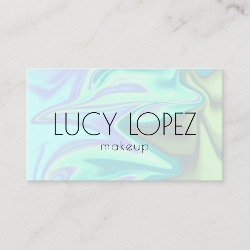 Stylish modern elegant chick holographic makeup business card