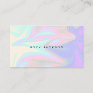 Stylish modern elegant chick holographic makeup business card