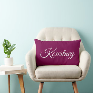STYLISH MODERN ELEGANT CLASSIC CUSTOM WINE COLOUR LUMBAR PILLOW