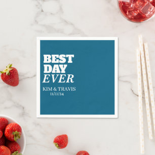 Stylish Modern Elegant Custom Name Best Day Ever  Napkins