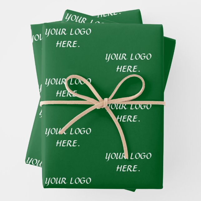 STYLISH MODERN ELEGANT CUSTOM NAME FOREST GREEN WRAPPING PAPER SHEETS (In situ)