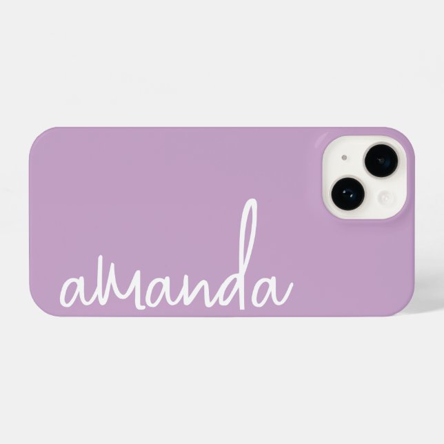 STYLISH MODERN ELEGANT CUSTOMIZED NAME LIGHT LILAC iPhone CASE (Back Horizontal)