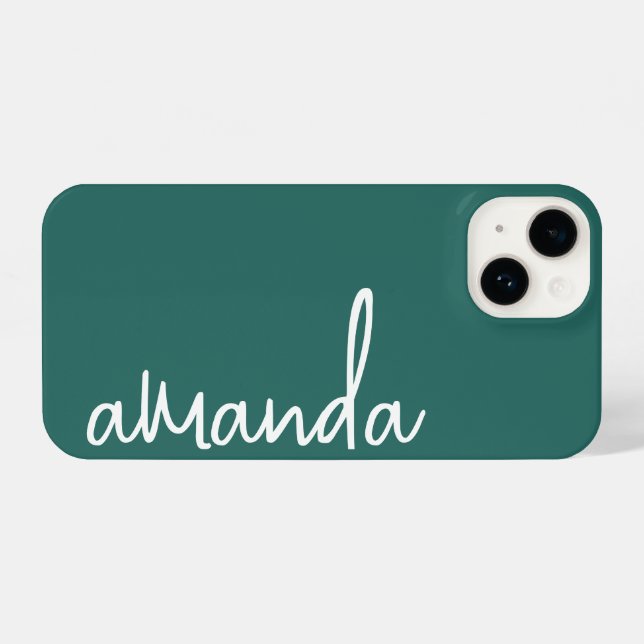 STYLISH MODERN ELEGANT CUSTOMIZED NAME OCEAN GREEN iPhone CASE (Back Horizontal)