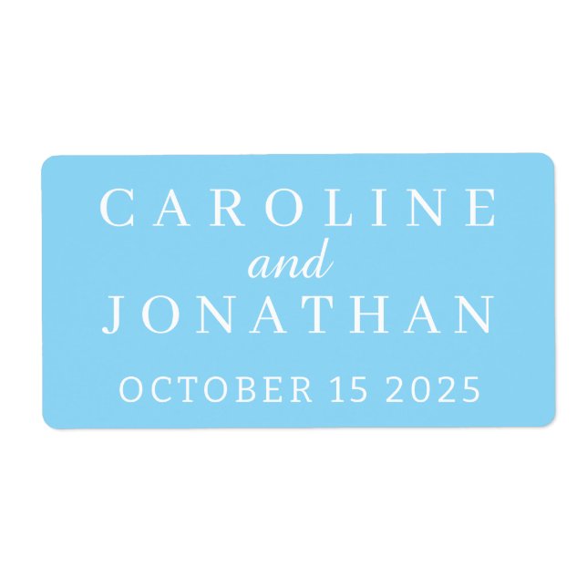 STYLISH MODERN ELEGANT CUSTOMIZED NAME WEDDING  LABEL (Front)