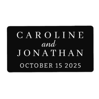 STYLISH MODERN ELEGANT CUSTOMIZED NAME WEDDING  LABEL