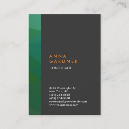 Stylish Modern Elegant Grey Green Stripe Creative Business Card