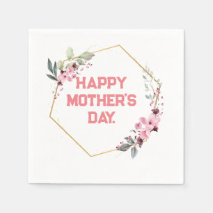 Stylish Modern Elegant Happy Mother's Day Napkins. Napkins