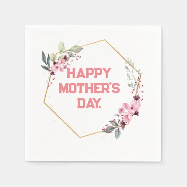 Stylish Modern Elegant Happy Mother's Day Napkins. Napkins (Front)