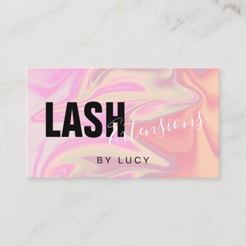 Stylish modern elegant holographic lash extensions business card