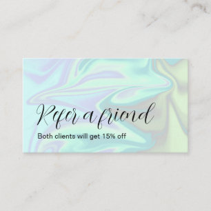 Stylish modern elegant holographic referral card
