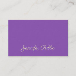 Stylish Modern Elegant Purple Hand Script Template Business Card