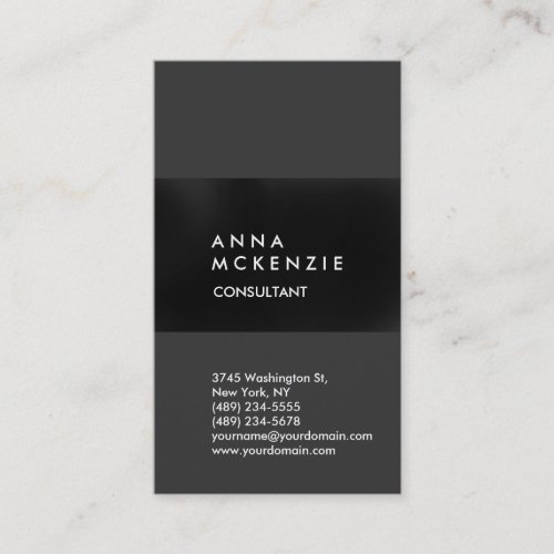 Stylish Modern Elegant Vertical Grey Stripe Business Card