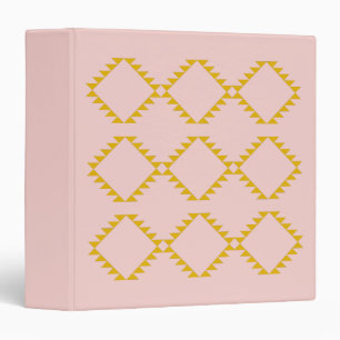 Stylish Modern Farmhouse Geometric Blush Pink 3 Ring Binder