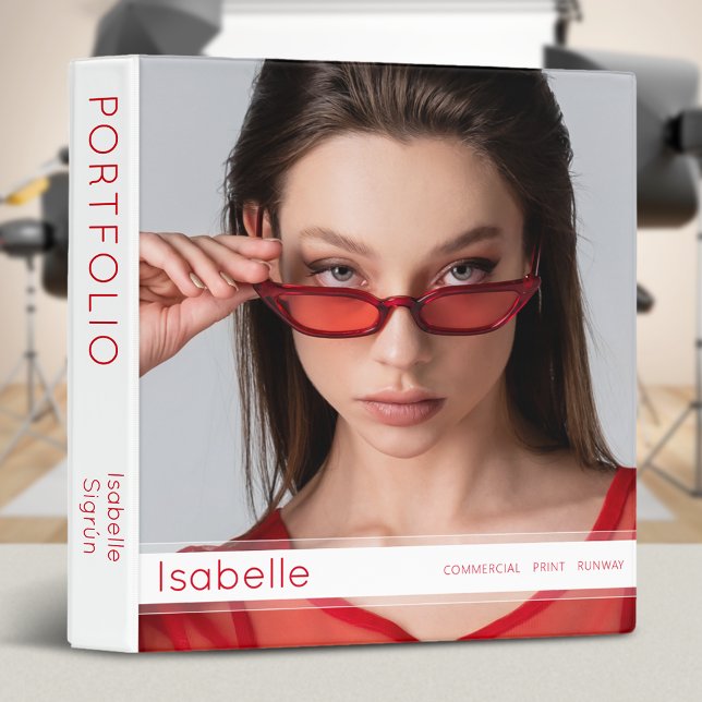 Stylish Modern Fashion Model Portfolio Binder (Several binder sizes to choose from. Uses standard size page inserts (not included).)