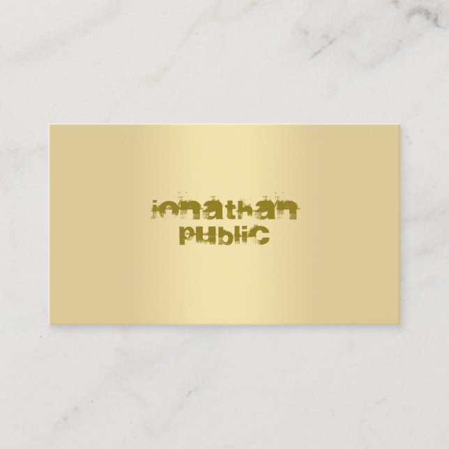 Stylish Modern Faux Gold Elegant Top Template Business Card (Front)