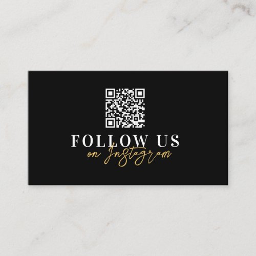 Stylish Modern Follow Us Instagram Black Elegant Business Card