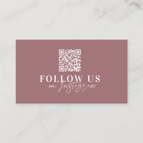 Stylish Modern Follow Us Instagram Blush Elegant Business Card