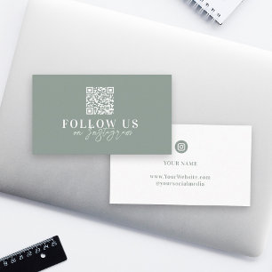 Stylish Modern Follow Us Instagram Business Card