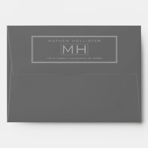 Stylish Modern Framed Grey  Dark Grey Envelope