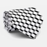 Stylish Modern Geometric Black White Cubes Tie at Zazzle