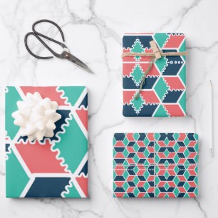 Stylish Modern Geometric Color Cube – Contemporary Wrapping Paper Sheets