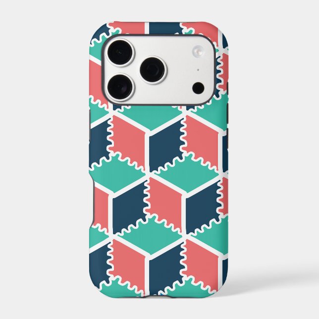 Stylish Modern Geometric Color Cube – Trendy  iPhone Case (Back)