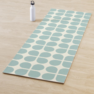 Stylish Modern Geometric Pattern in Pale Blue Gray Yoga Mat