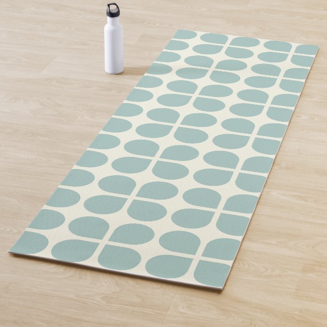 Stylish Modern Geometric Pattern in Pale Blue Gray Yoga Mat (In Situ)