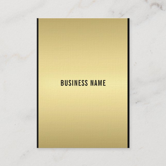 Stylish Modern Glamorous Elegant Black And Gold Business Card (Front)
