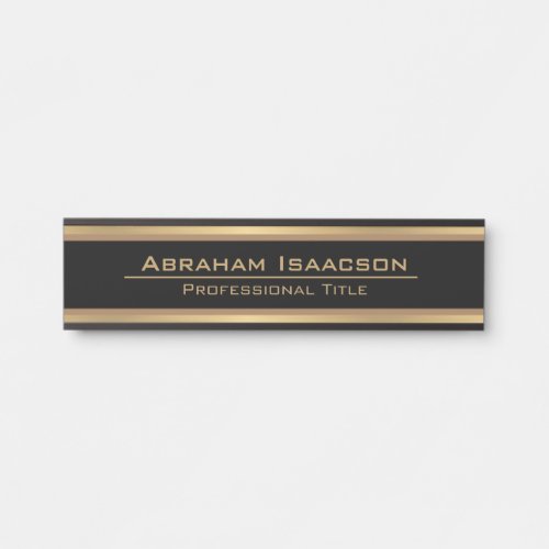 Stylish Modern Glamour Black Gold Template Door Si Door Sign