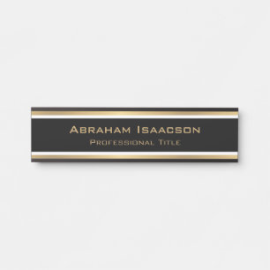 Stylish Modern Glamour Black Gold Template Door Sign