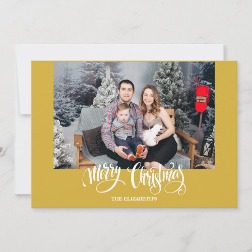 Stylish Modern Gold Christmas Photo Holiday Card