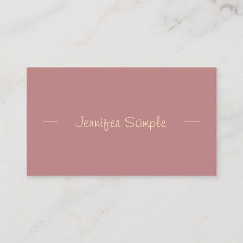 Stylish Modern Gold Hand Script Chic Red Brown Business Card