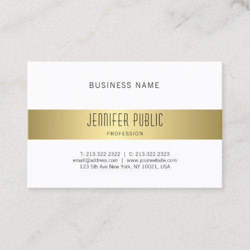 Stylish Modern Gold Look Design Sleek Plain Business Card
