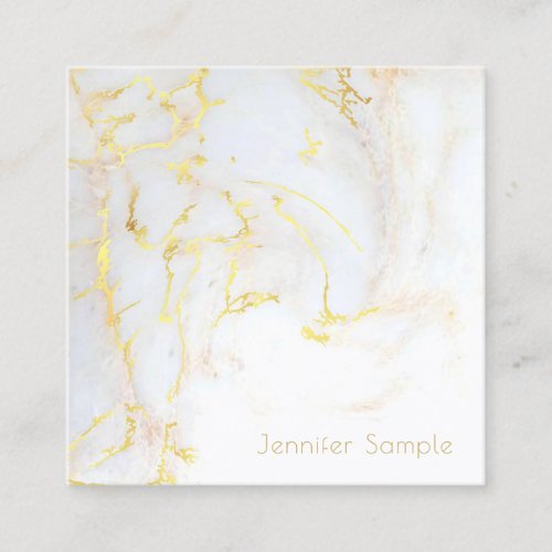 Stylish Modern Gold Marble Professional Elegant Square Business Card