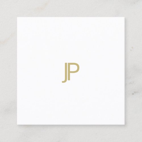 Stylish Modern Gold Monogram Professional Template Square Business Card