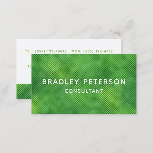 Stylish Modern Green Textured Professional Chic Business Card