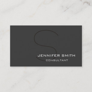 Stylish Modern Grey Black Monogram Business Card