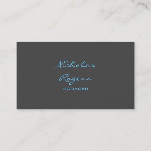 Stylish Modern Grey Blue Professional Design Business Card