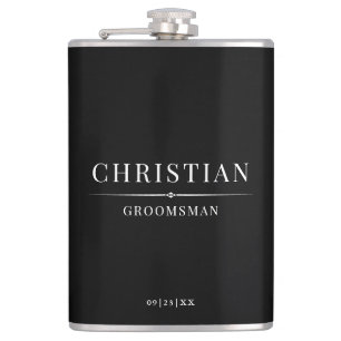 Stylish Modern Groomsmen Gifts Simple Elegant Flask