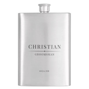 Stylish Modern Groomsmen Gifts Simple Elegant Flask