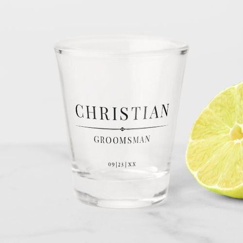 Stylish Modern Groomsmen Gifts Simple Elegant Shot Glass