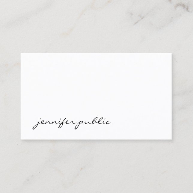 Stylish Modern Hand Script Professional Simple Business Card (Front)