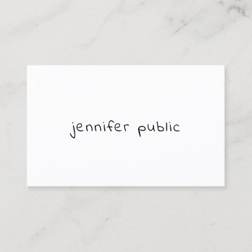 Stylish Modern Hand Script Text Simple Template Business Card