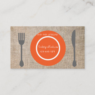 Stylish modern hip catering foodie business card