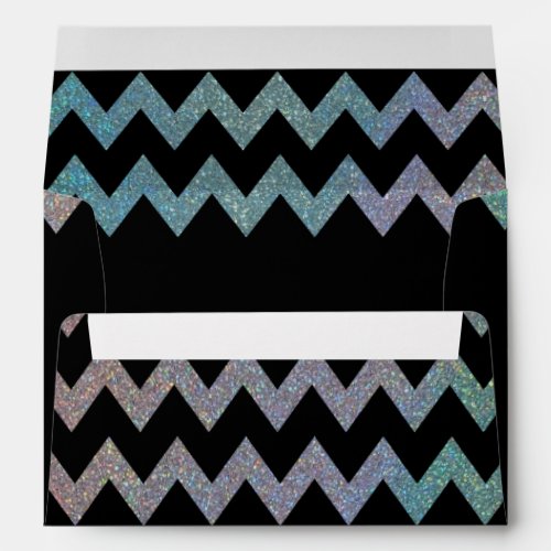 Stylish Modern Iridescent Glittery Zigzag Custom  Envelope