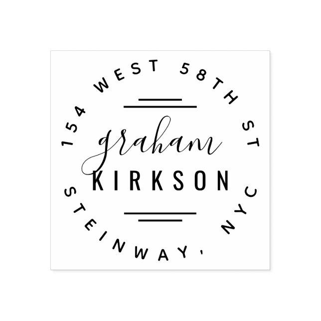 Stylish Modern Lettering Personal Return Address Rubber Stamp (Imprint)
