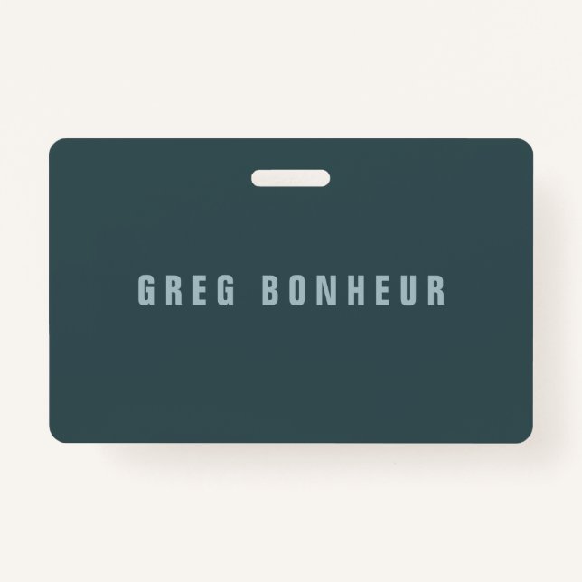 Stylish Modern Looking Name | Blue Gray Badge (Front)