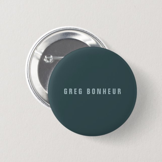Stylish Modern Looking Name | Blue Gray Button (Front & Back)