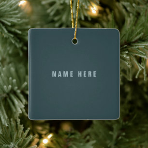 Stylish Modern Looking Name Blue Gray Ceramic Ornament
